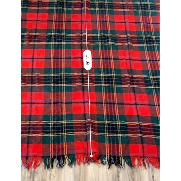 Vtg All Wool Glentana Scotland Plaid Fringed Throw Blanket Sofa Cabin core - Picture 5 of 9